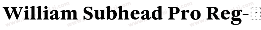 William Subhead Pro Reg字体转换